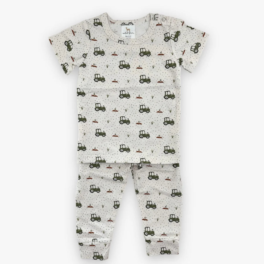 Tractor Modal Short Sleeve Two Piece Pajama Set