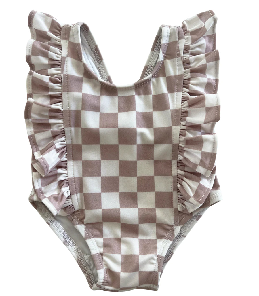 Tiramisu Checkerboard Monaco Swimsuit UPF 50+