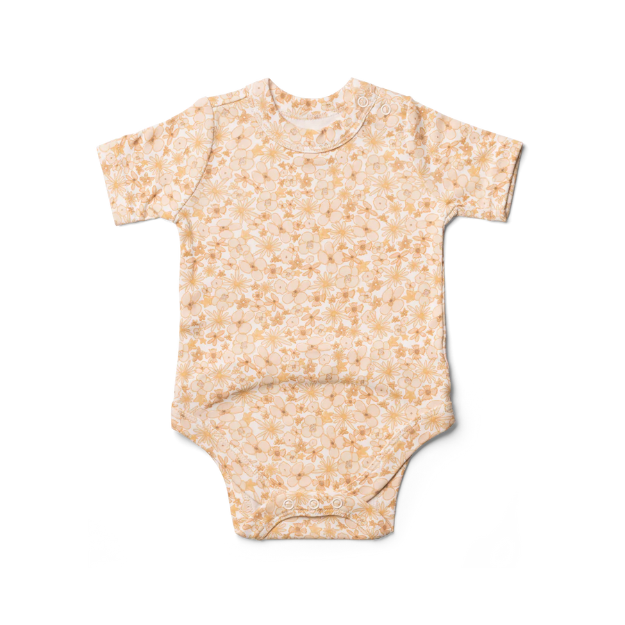 Viscose Organic Cotton Short Sleeve Bodysuit | Wildflowers