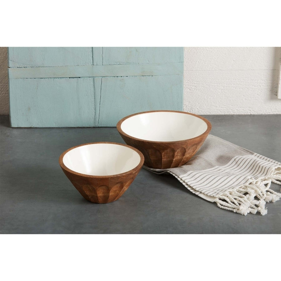 White Enamel Carved Bowls