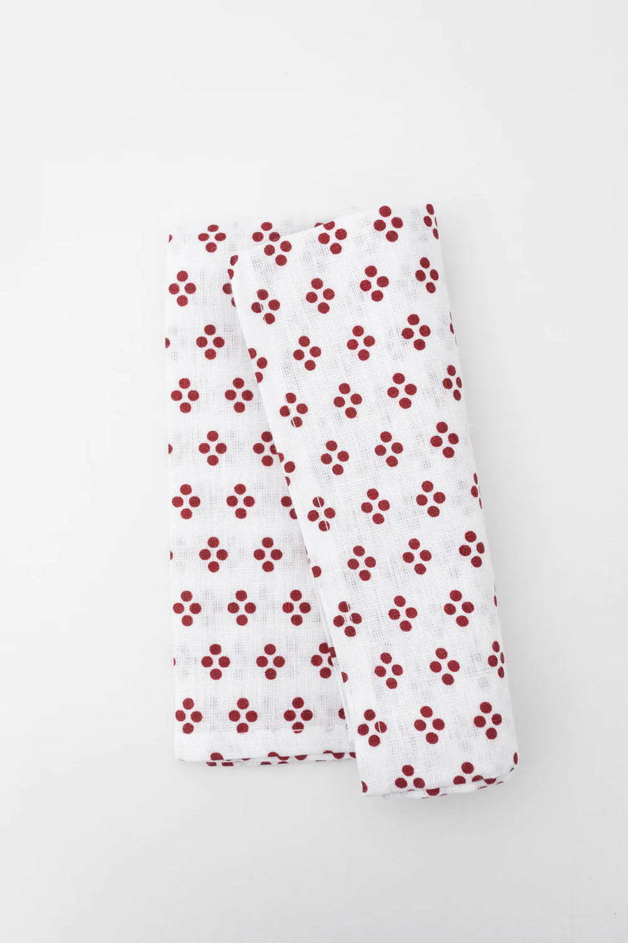 Red Vintage Dot Linen Tea Towel