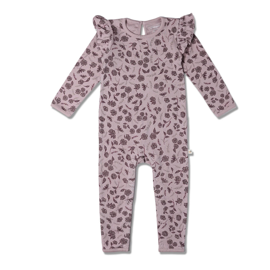 Organic Ruffle Full Sleeve Romper - Mystic Floral