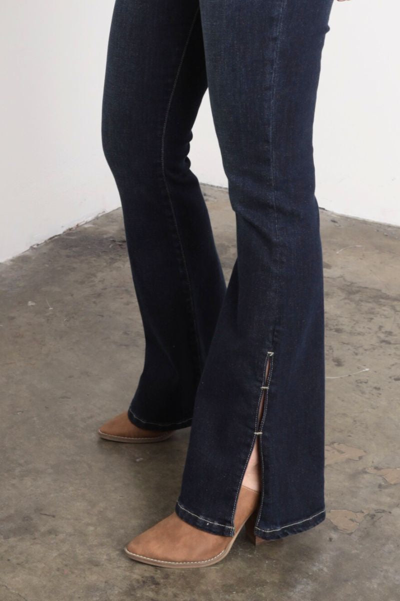 Dark Wash High Rise Flare Jeans