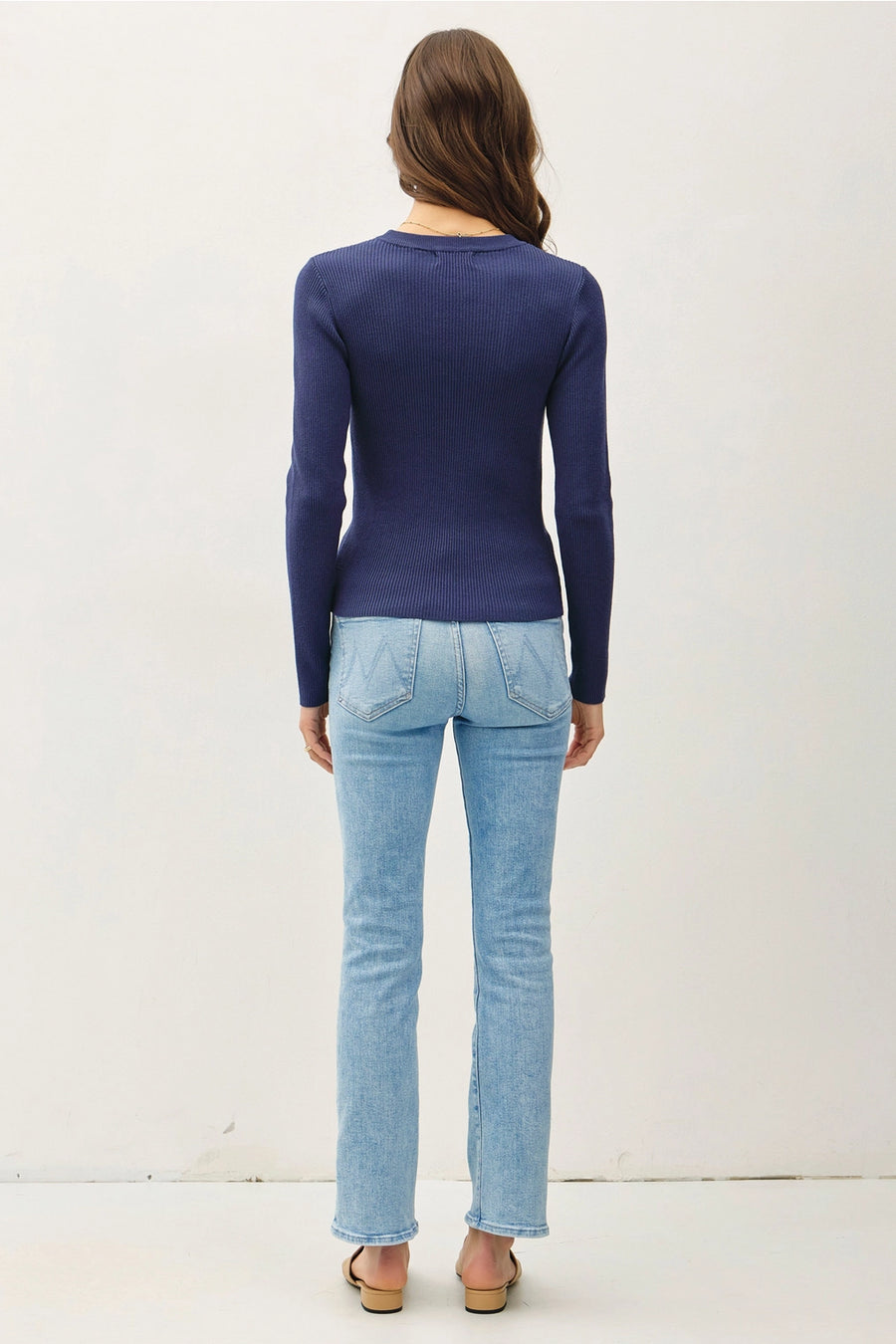 Classic Crewneck Long Sleeve Rib Sweater