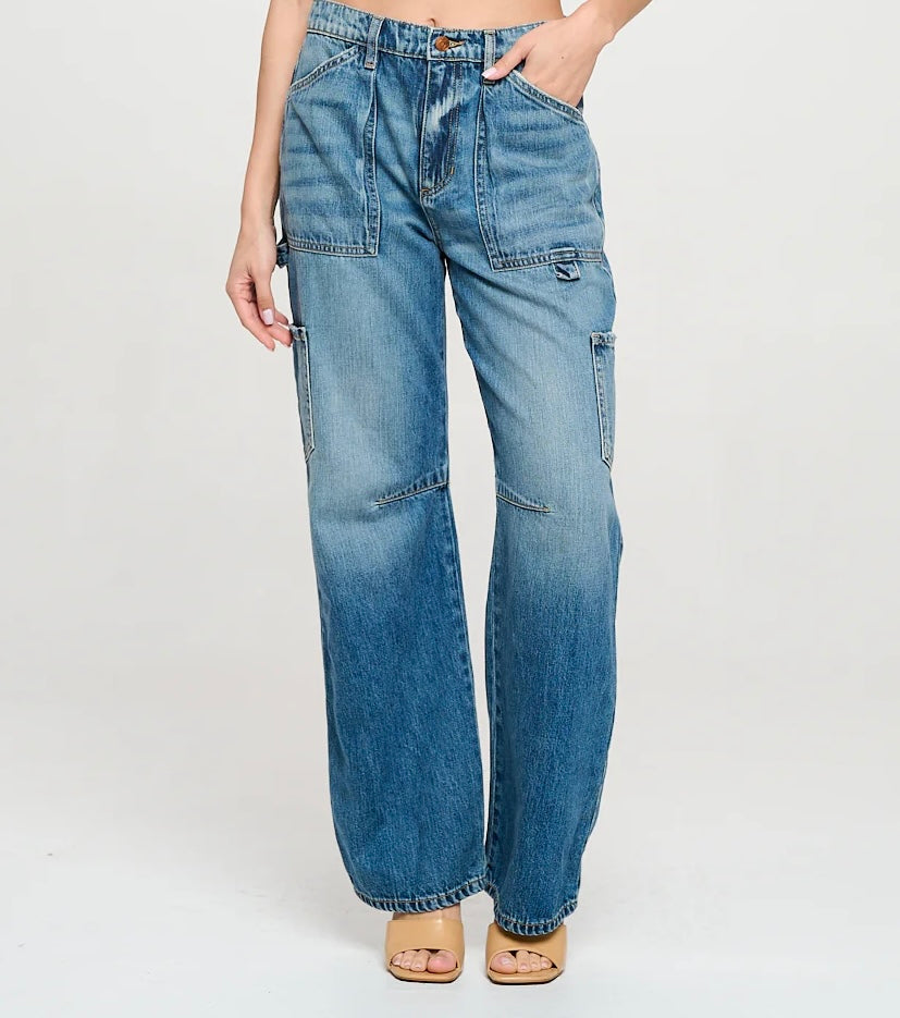 Utility High Rise Straight Leg Jeans