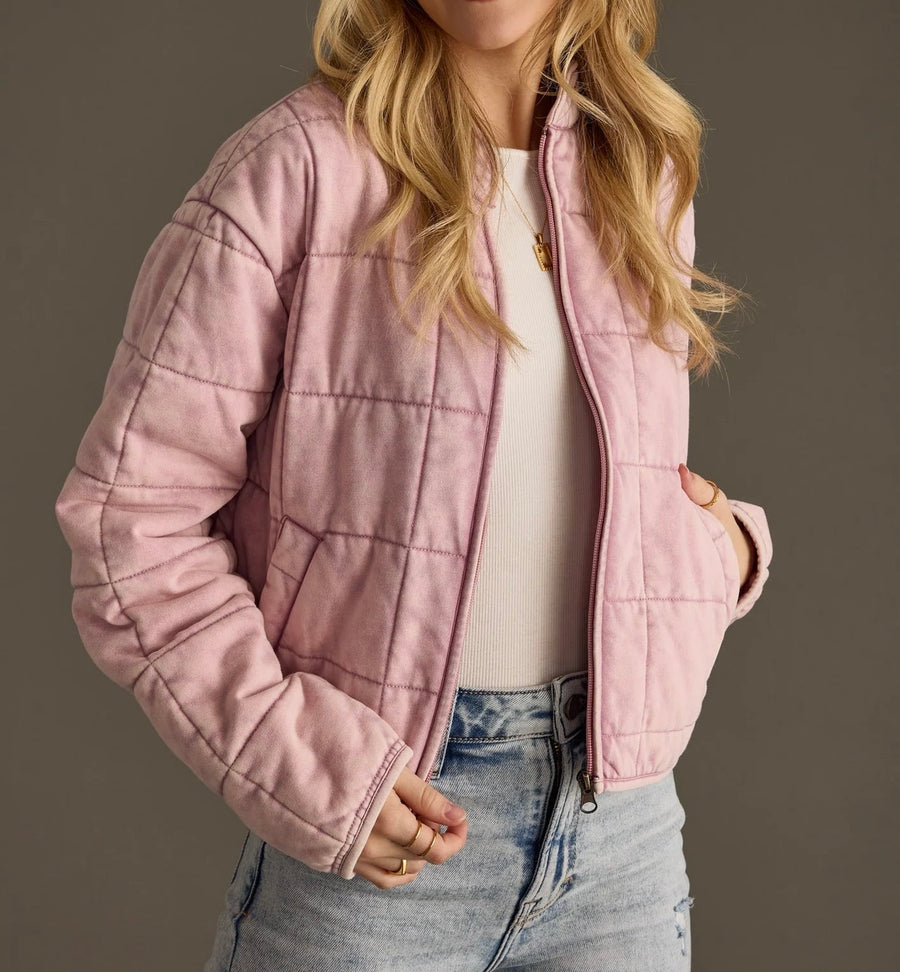 Lavender Washed Quilted Jacket