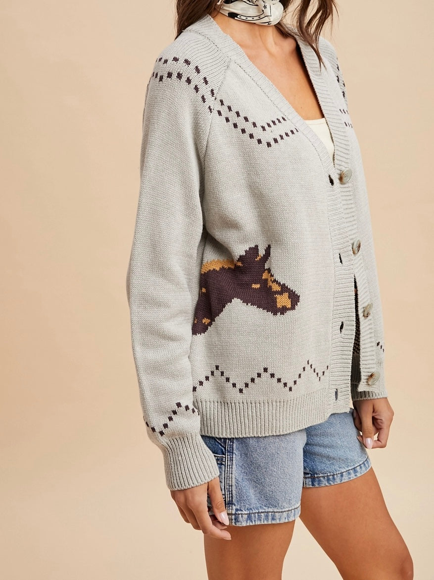 Chunky Knitted Horse Cardigan
