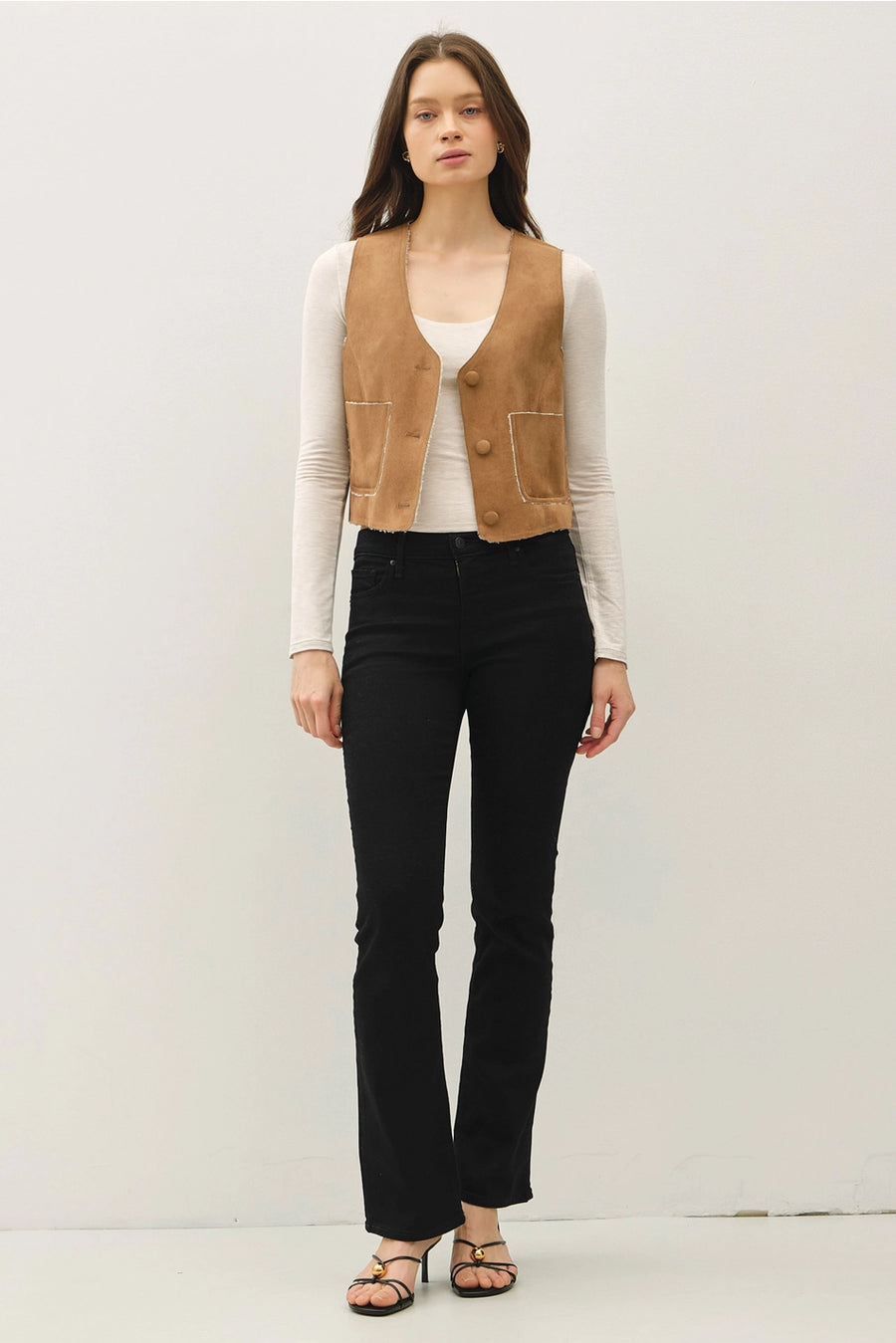 Sherpa Lined Suede Vest