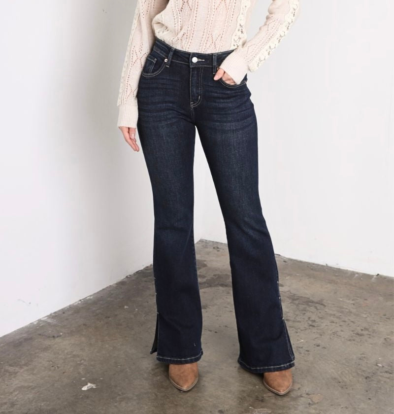 Dark Wash High Rise Flare Jeans