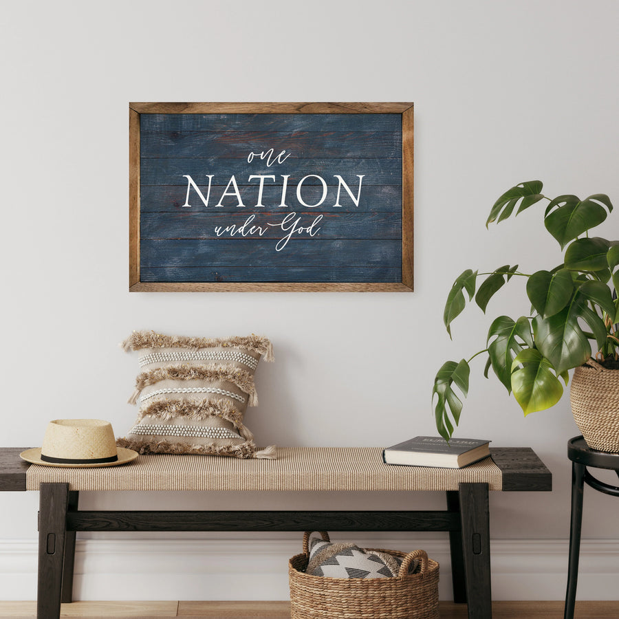 One Nation Under God Blue Sign