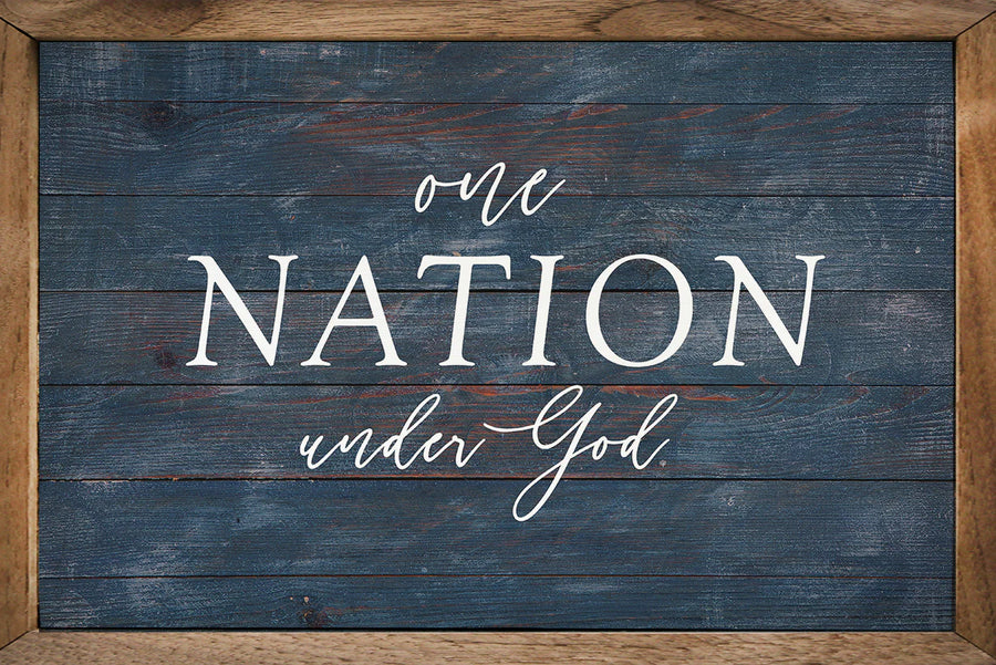 One Nation Under God Blue Sign