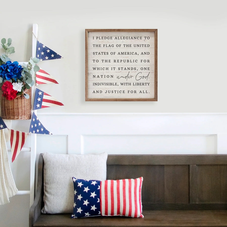 Pledge Allegiance Whitewash Sign