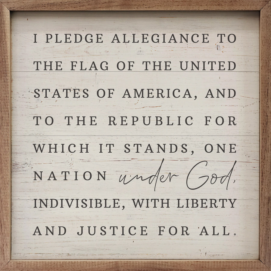 Pledge Allegiance Whitewash Sign