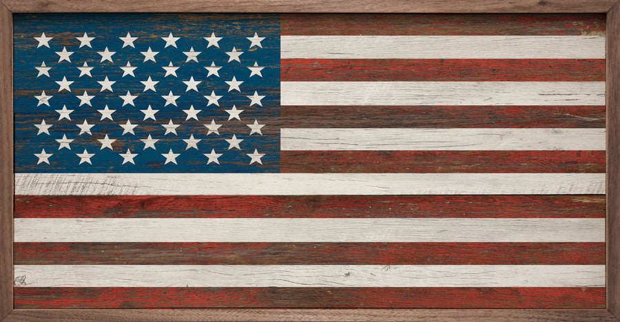 American Flag Whitewash Sign