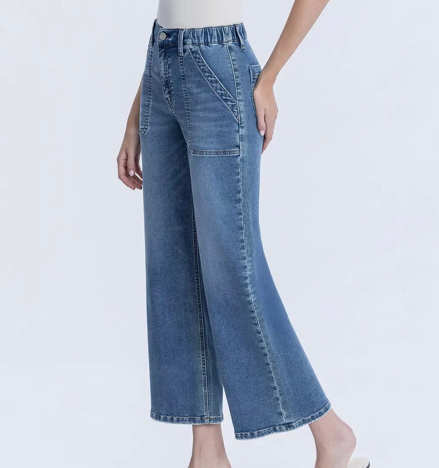 Kris High Rise Ankle Baggy Wide Leg Jeans