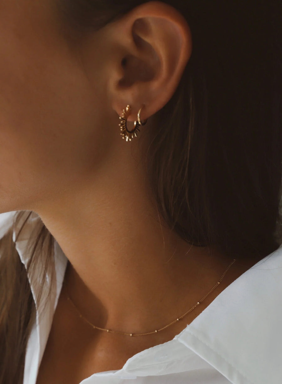 Sun Silhouette Hoops - Gold