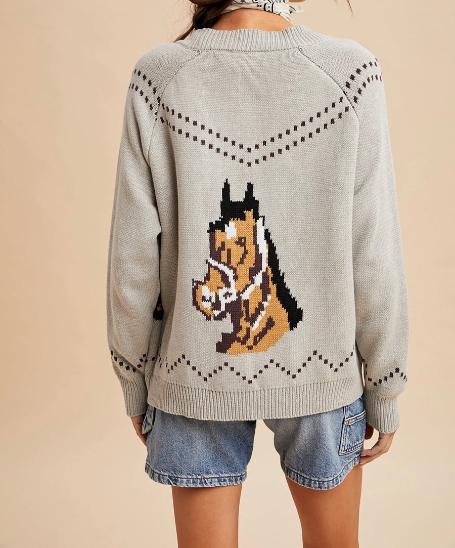 Chunky Knitted Horse Cardigan