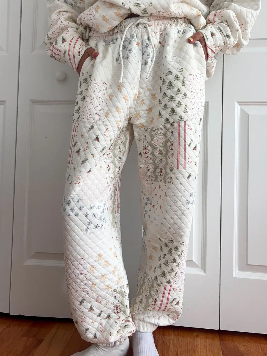 Christmas Holiday Quilted Joggers