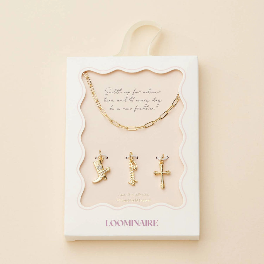 Western Cross Charm Necklace