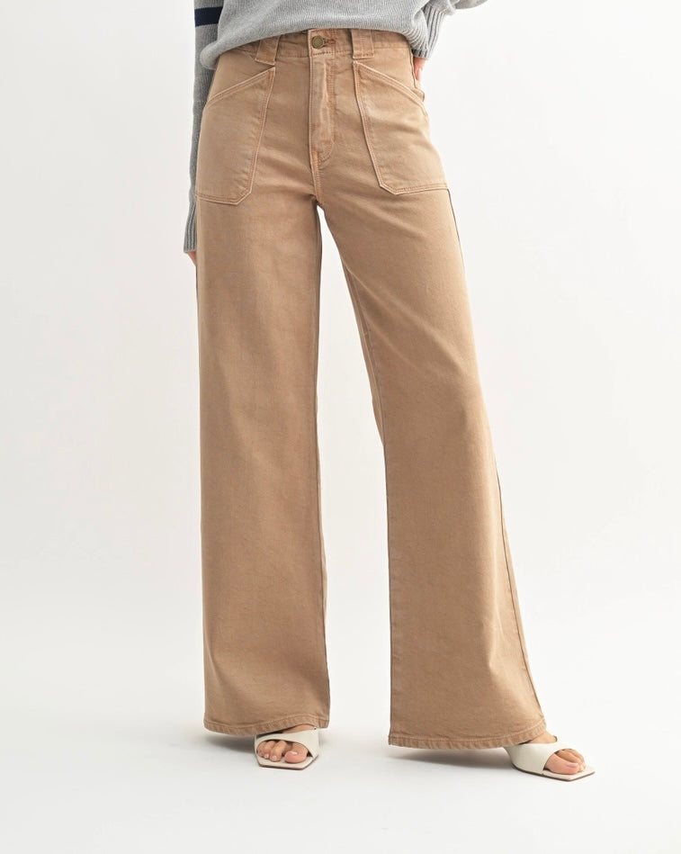 Patch Pocket Wide Leg Flare