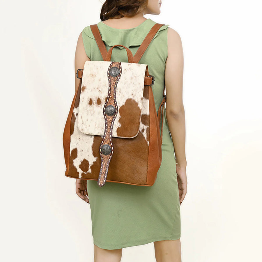 Hand Tooled Western Leather Backpack