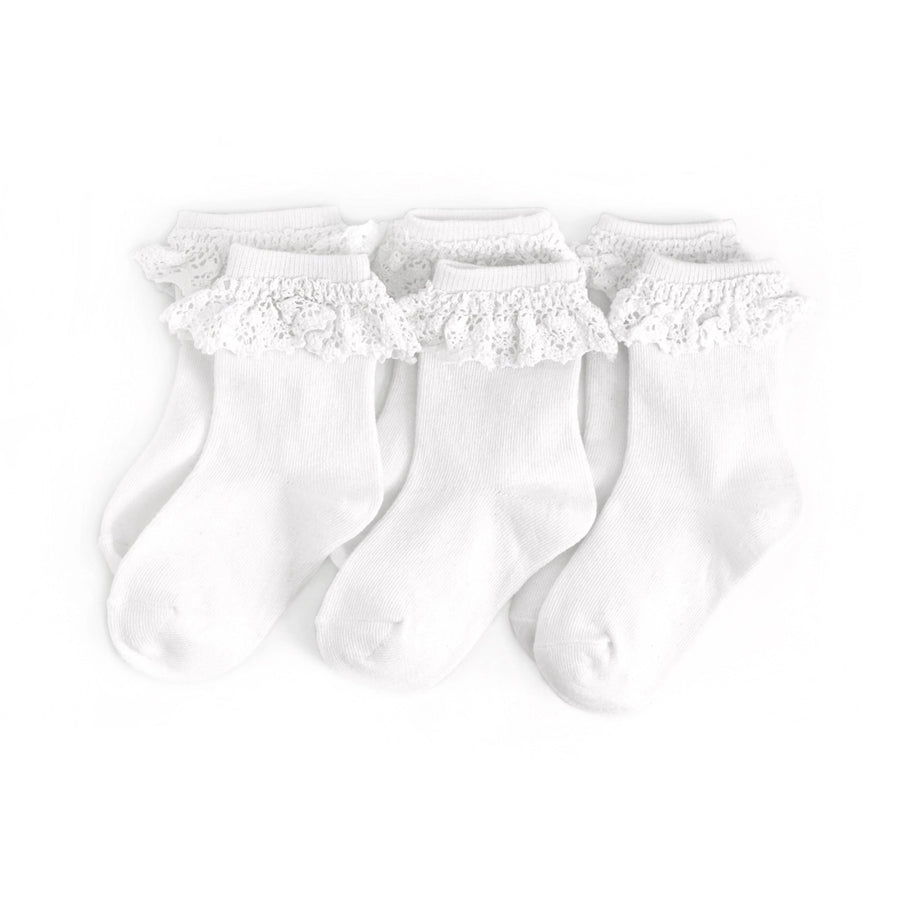 White Lace Midi Sock - Set of 3