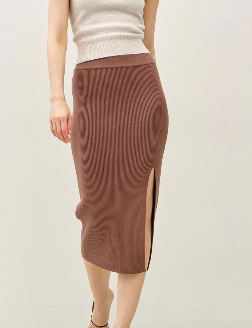 Side Slit Knit Skirt
