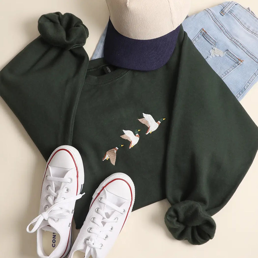 Flying Mallard Embroidered Sweatshirt