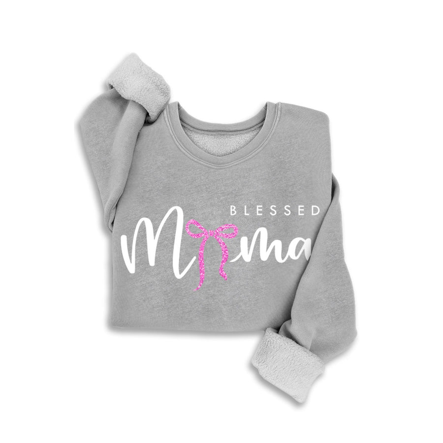 Blessed Mama Glitter Sweatshirt