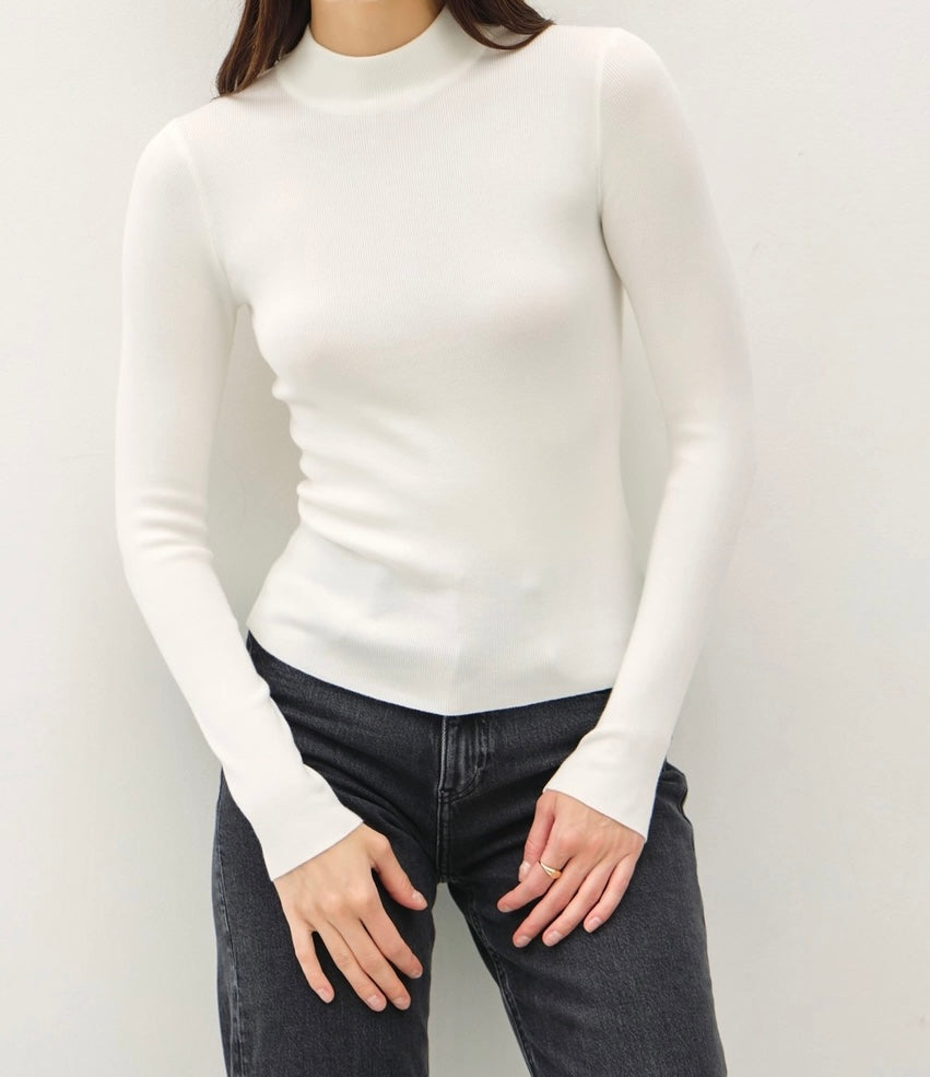 Basic Ribbed Mockneck Longsleeve