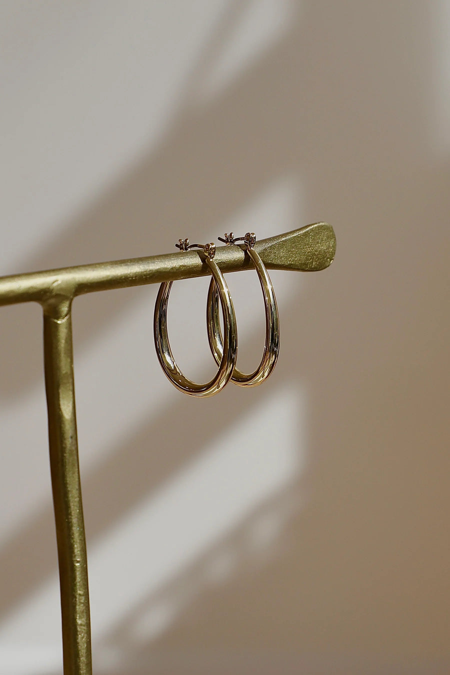 Teardrop Hoop Earrings - Gold