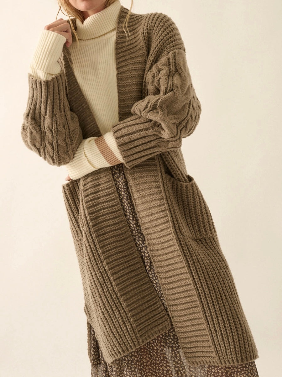 Cable Knit Oversized Cardigan