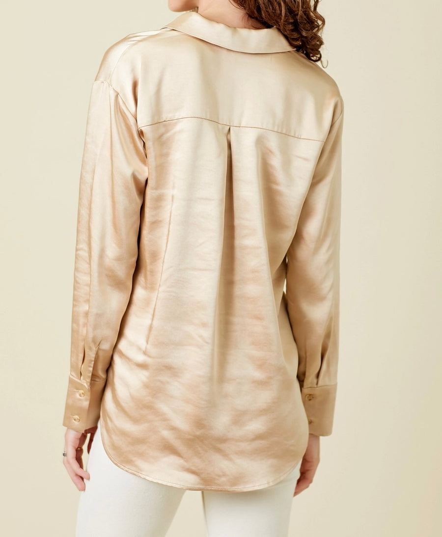 Silky Button Down Blouse