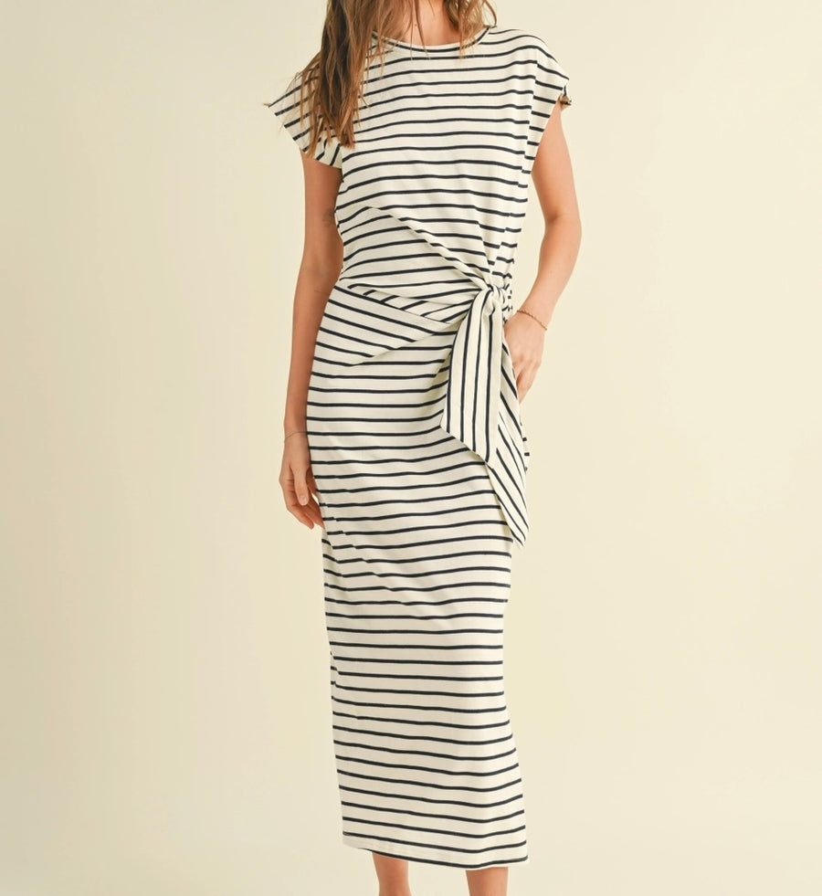 Striped Tie Detail Dress