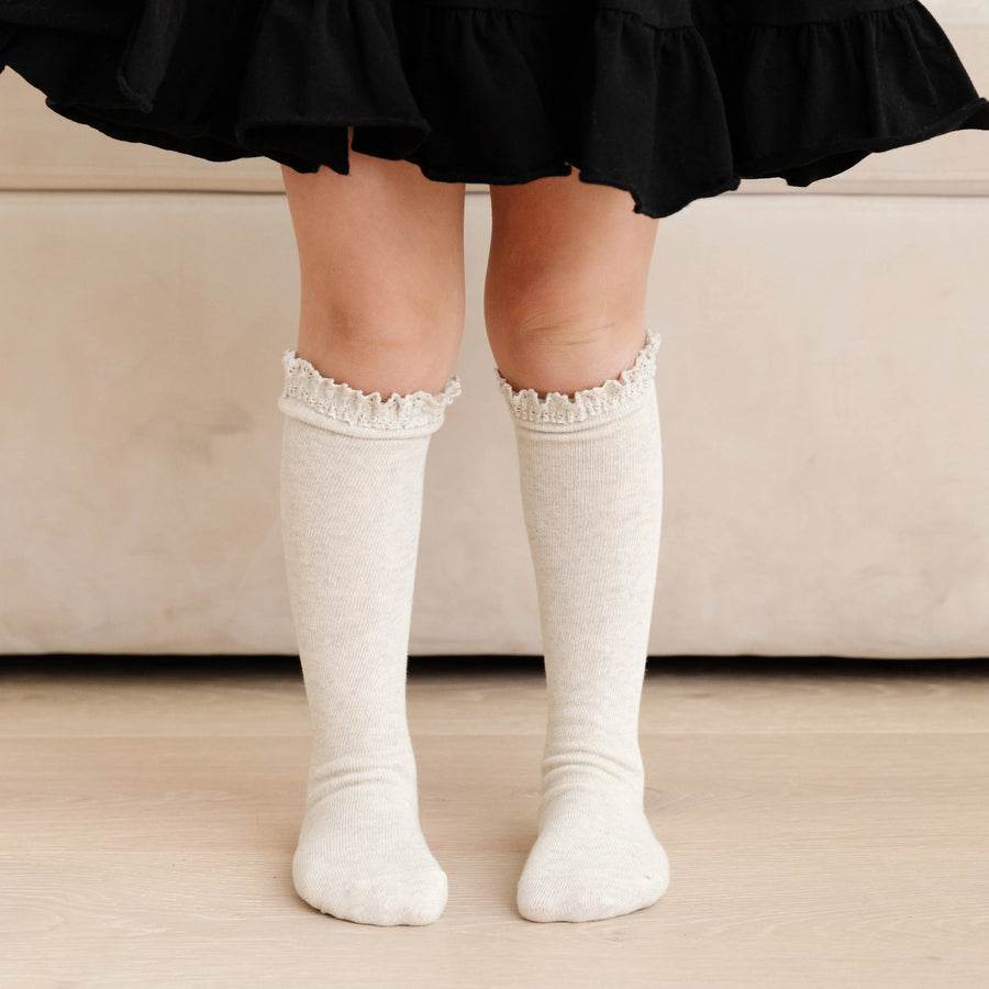 Lace Top Knee High Socks