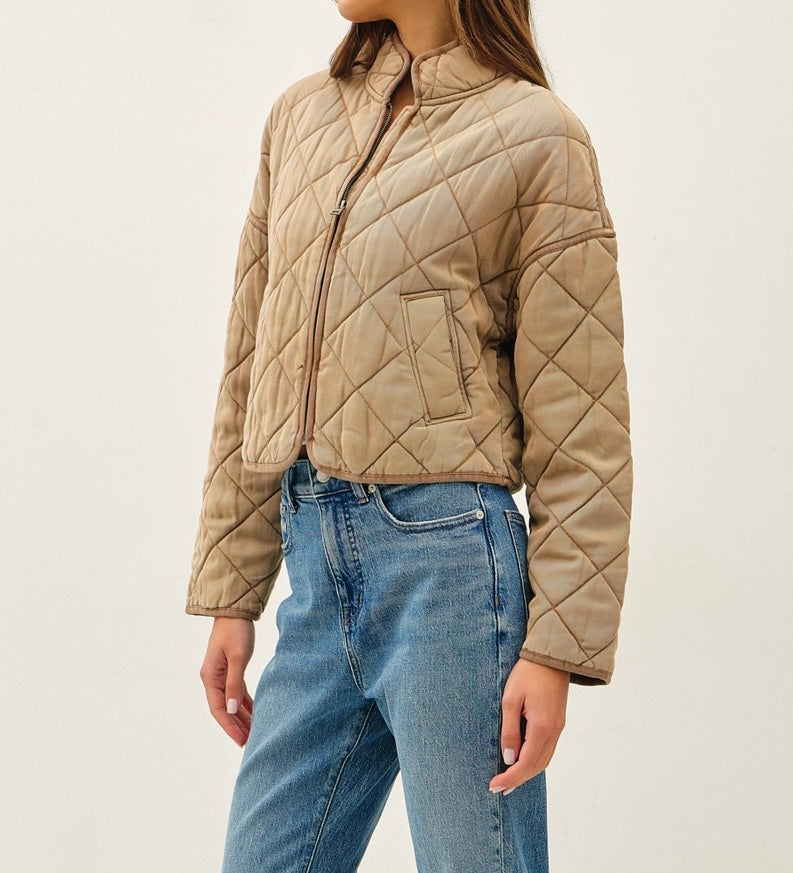 Cropped Quilted Jacket