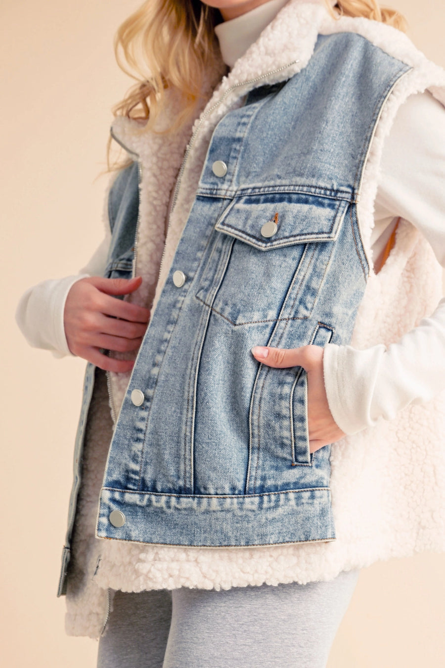 Delli Denim + Sherpa Vest