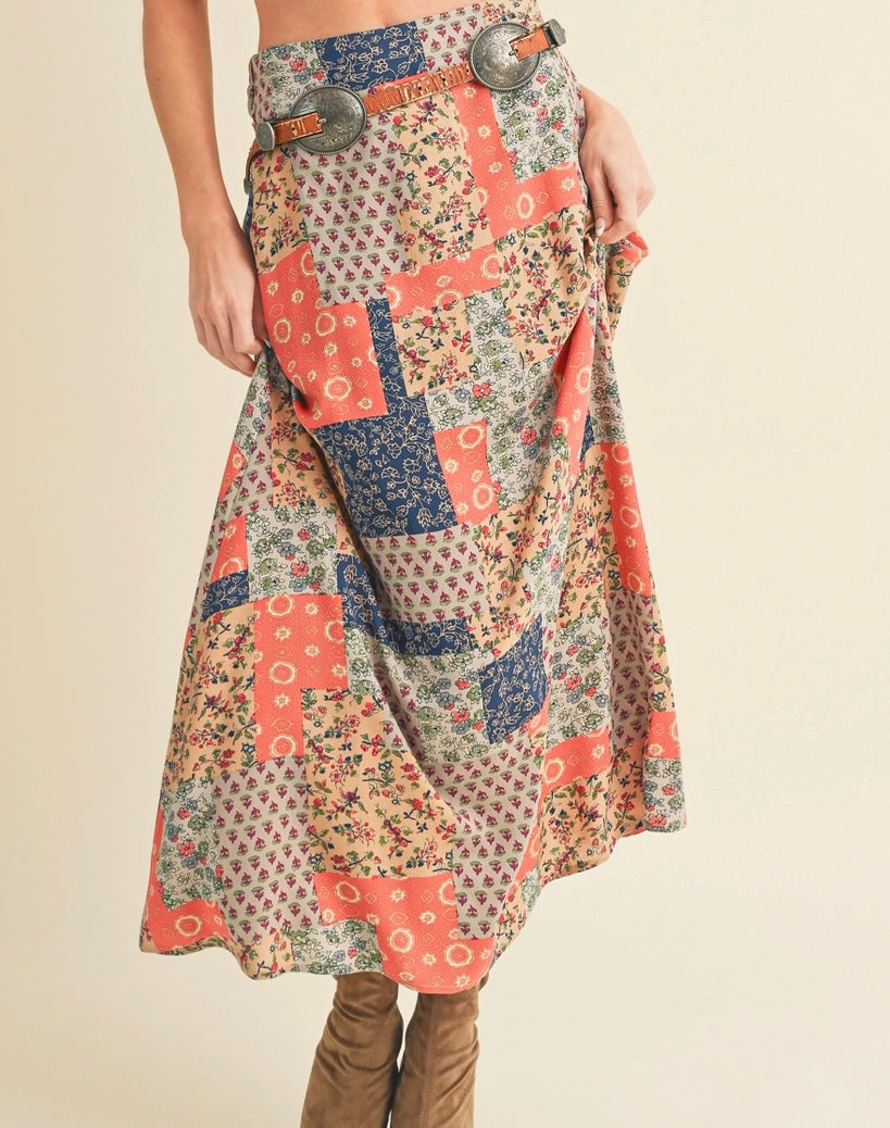 Bradyn Patchwork Print Skirt