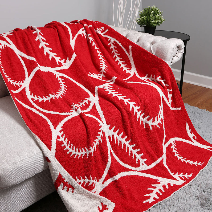 Baseball Pattern Throw Blanket