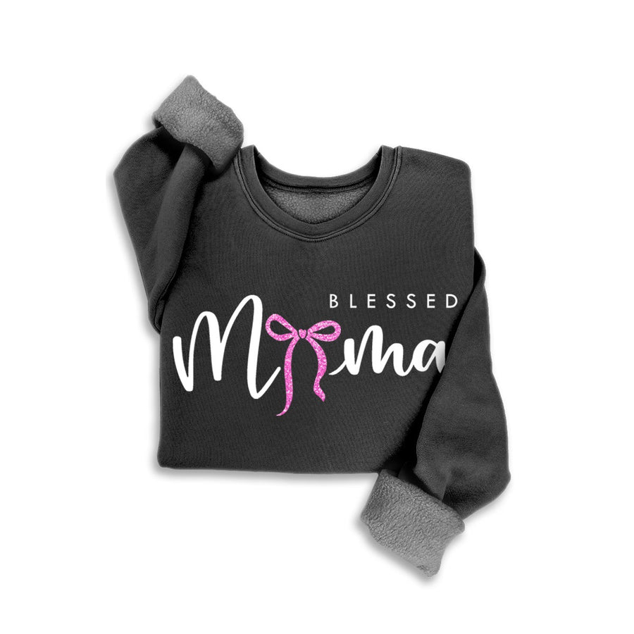 Blessed Mama Glitter Sweatshirt