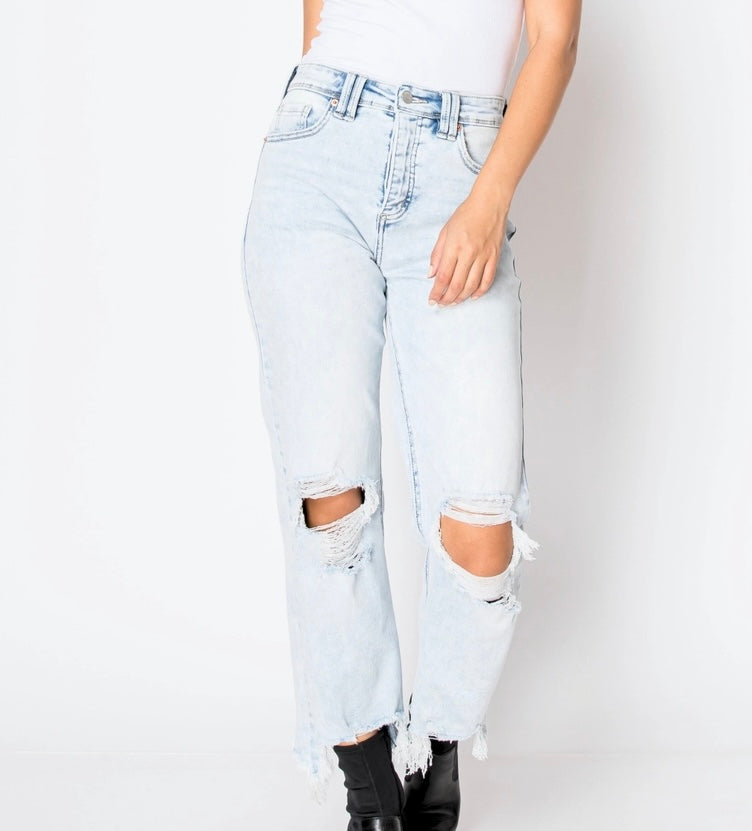 Tummy Control Light Wash High Rise Jeans