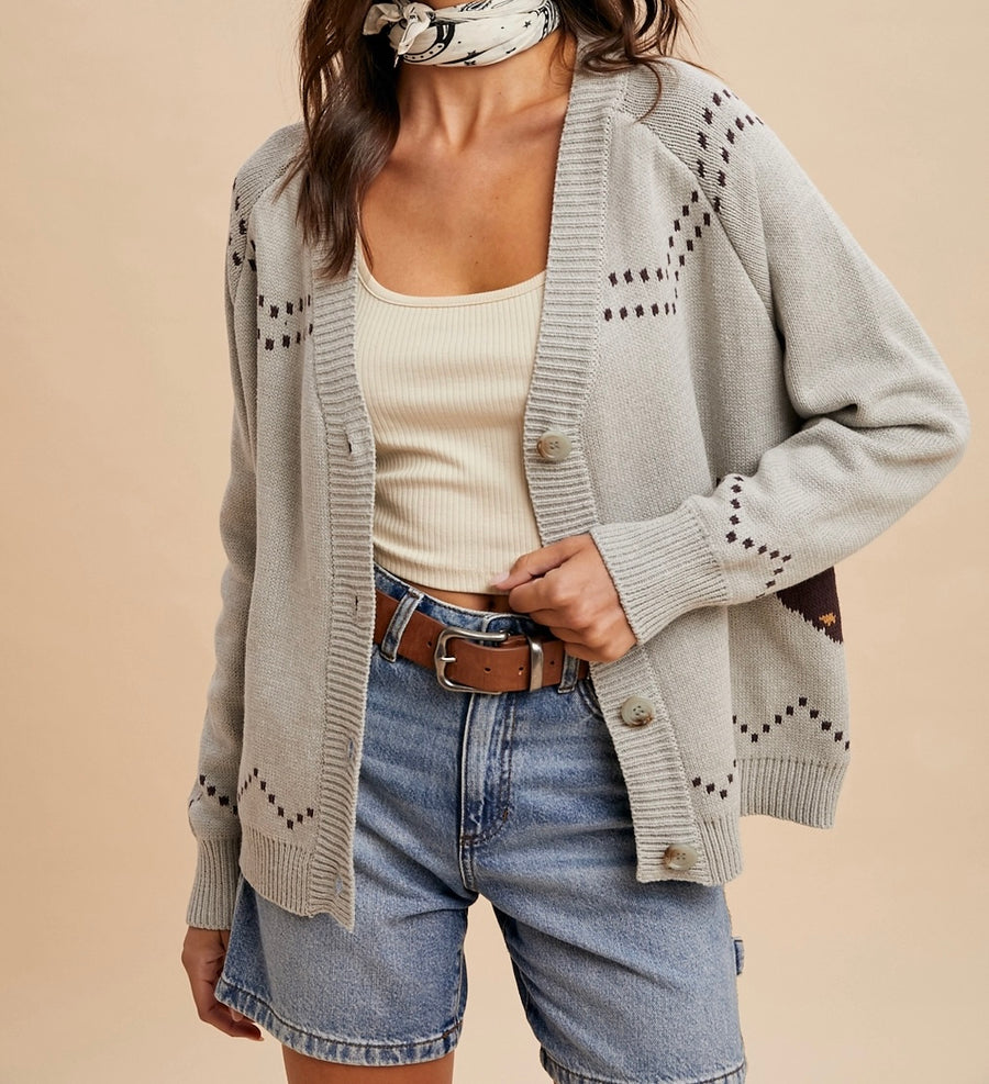Chunky Knitted Horse Cardigan