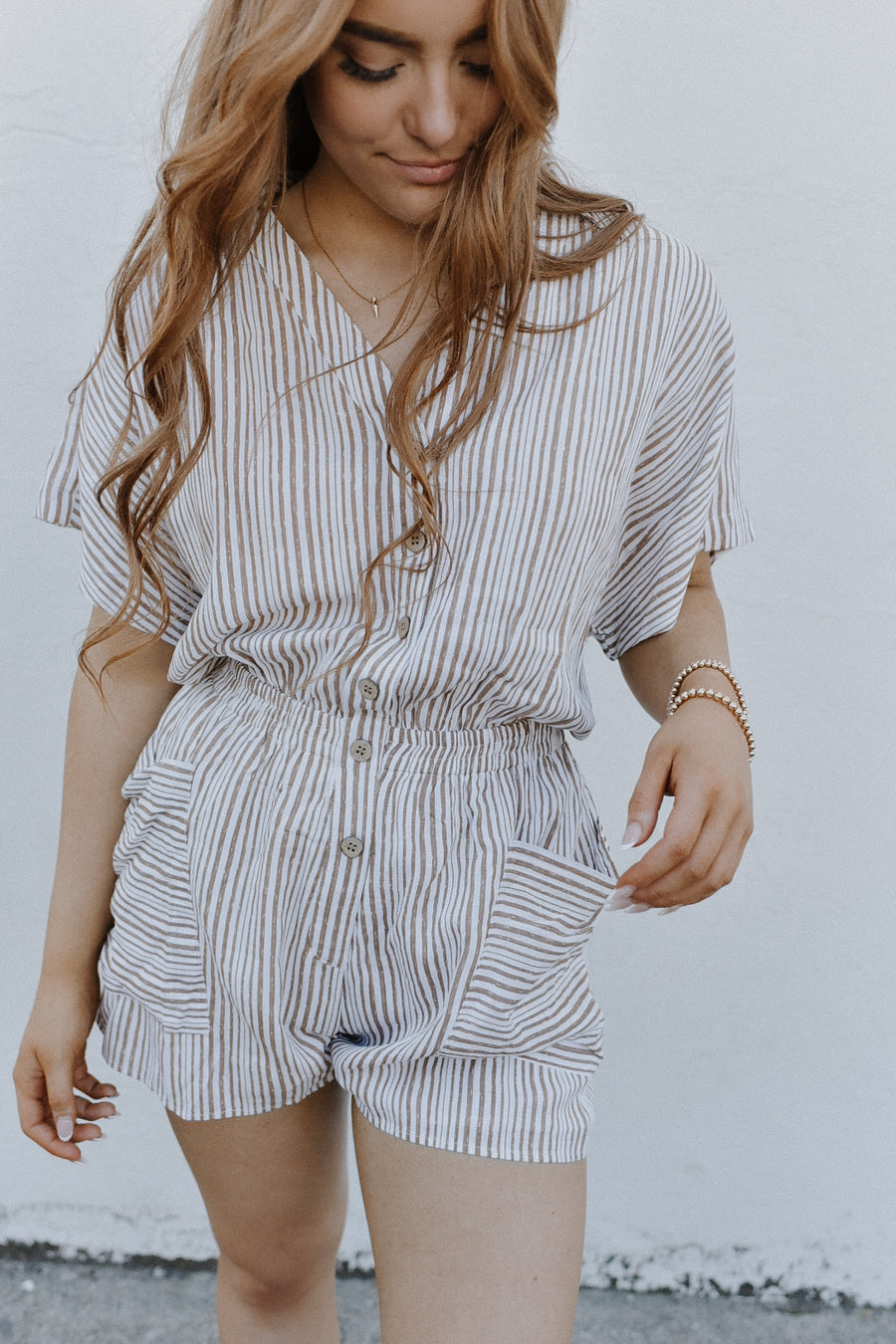 Striped Linen Romper