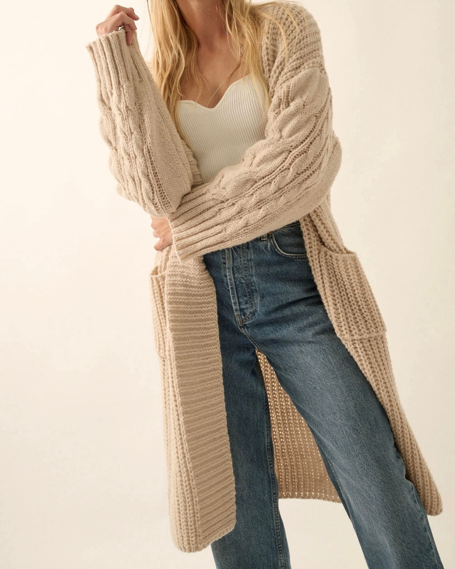 Cable Knit Oversized Cardigan