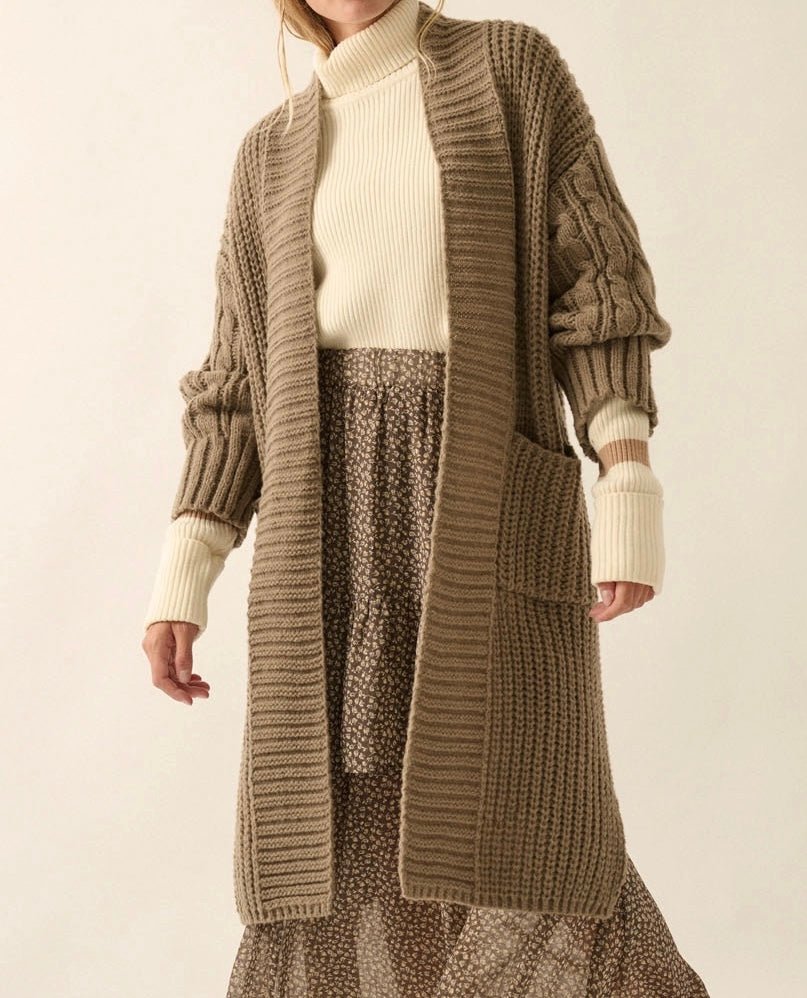 Cable Knit Oversized Cardigan