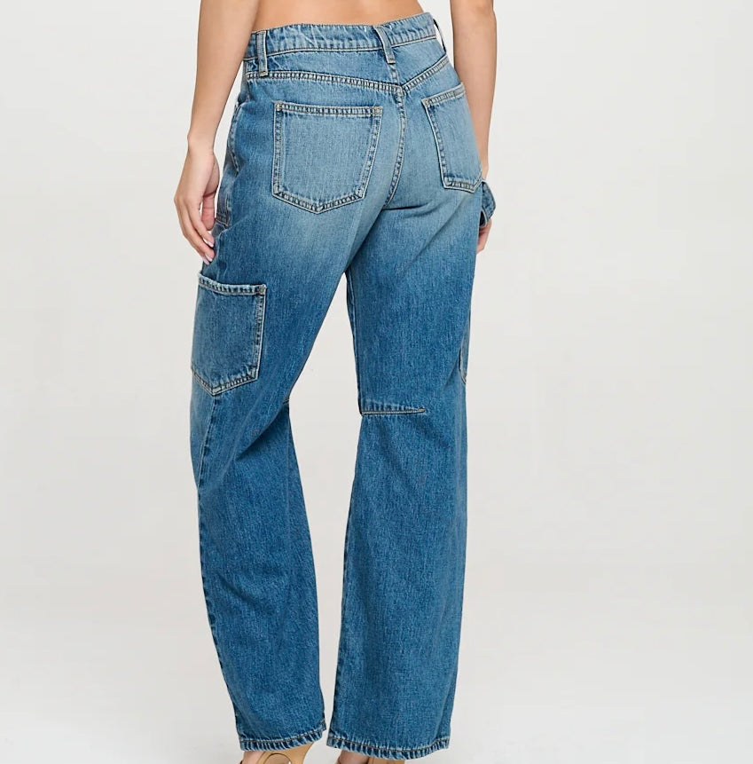 Utility High Rise Straight Leg Jeans