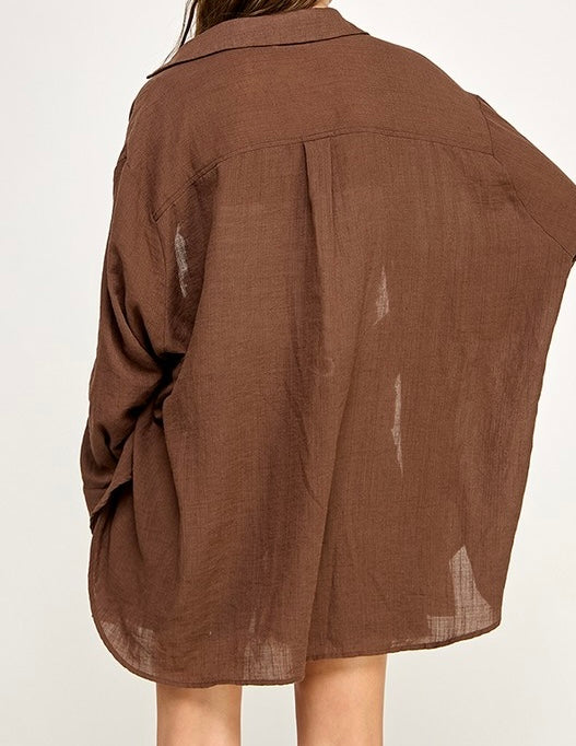 Brown Button Down Shirt