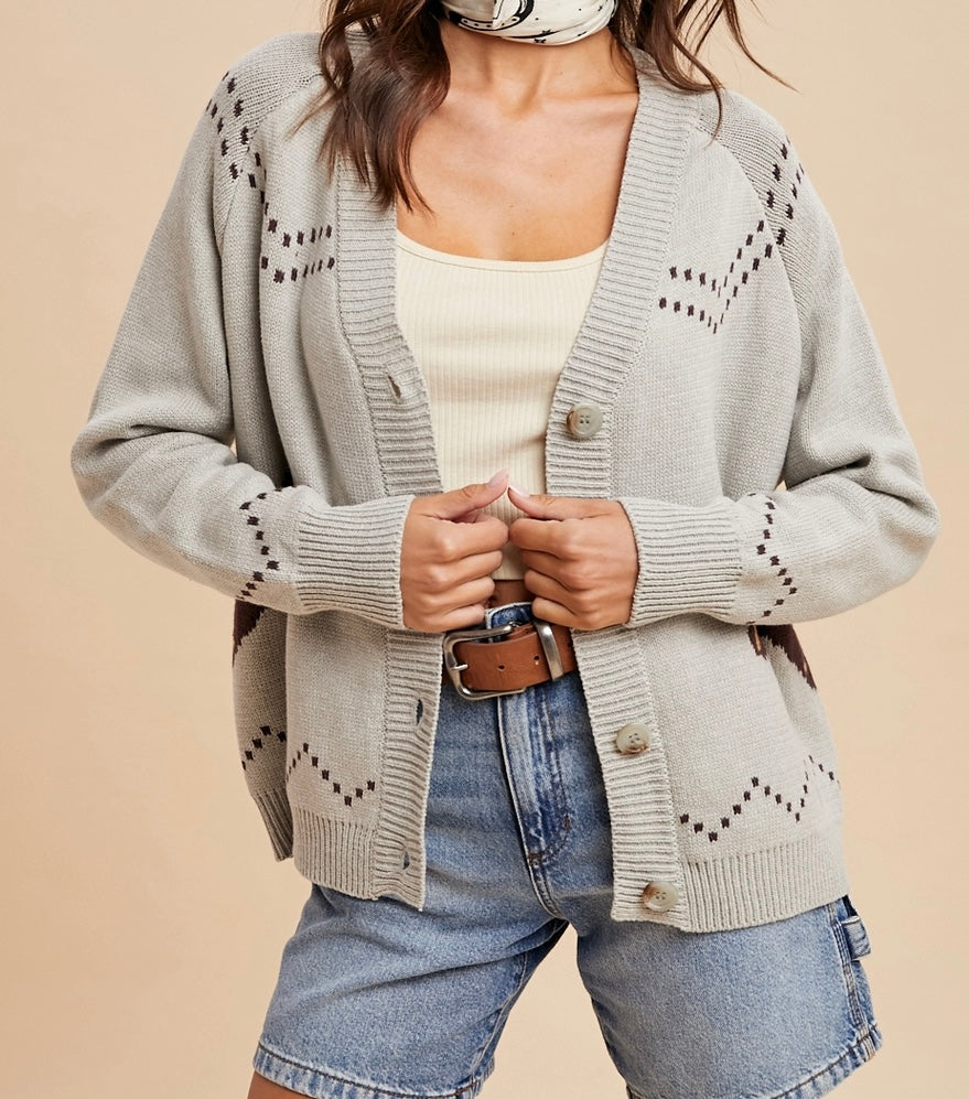 Chunky Knitted Horse Cardigan