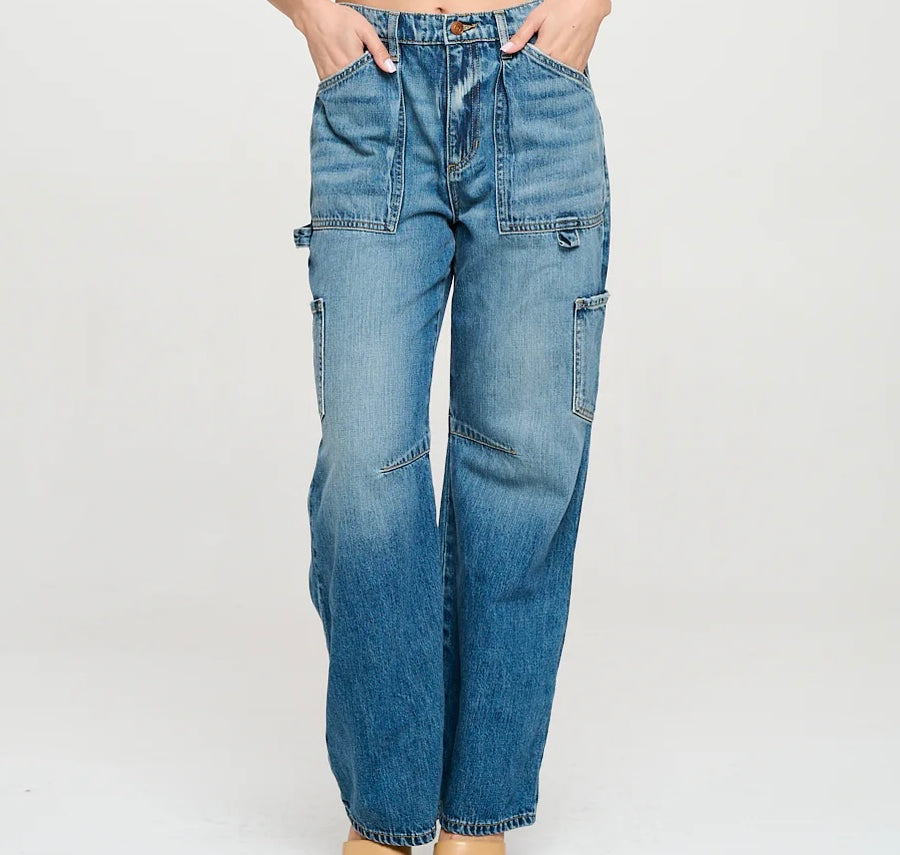 Utility High Rise Straight Leg Jeans