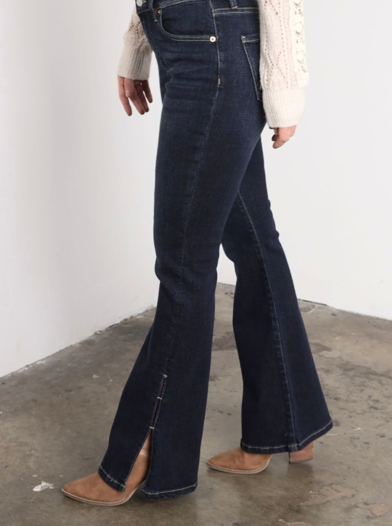 Dark Wash High Rise Flare Jeans